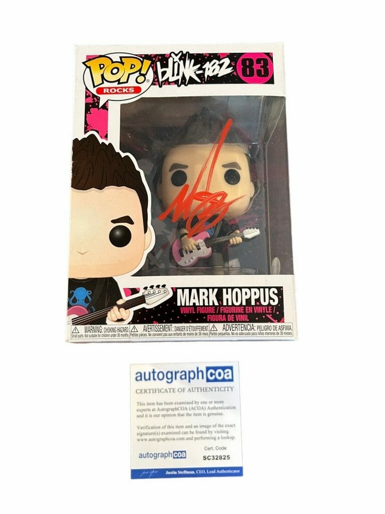 MARK HOPPUS ‘BLINK 182’ BAND SIGNED AUTOGRAPH FUNKO POP ACOA GUITARIST
 COLLECTIBLE MEMORABILIA