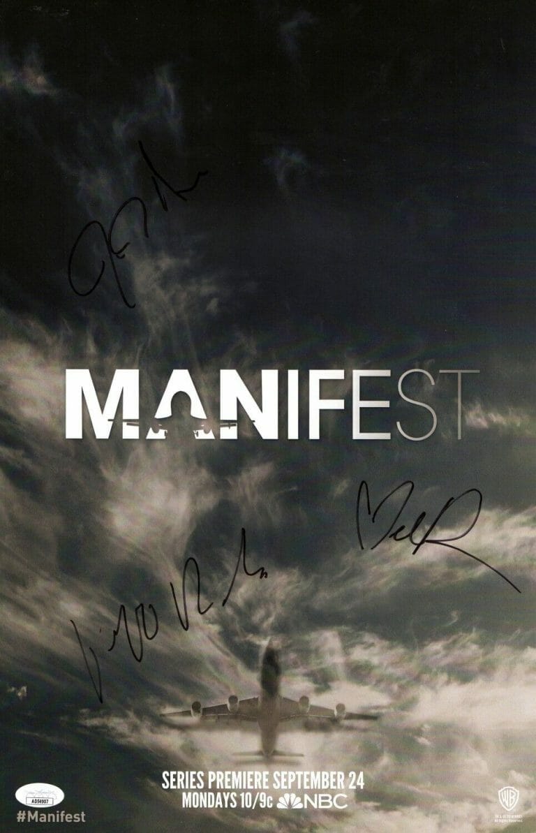 MELISSA ROXBURGH JEFF RAKE SIGNED AUTOGRAPHED 11X17 POSTER MANIFEST JSA
 COLLECTIBLE MEMORABILIA