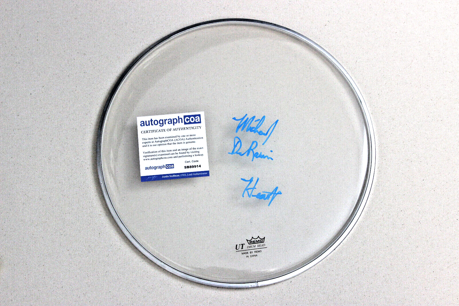 Michael Derosier Heart Drummer Signed Drumhead COA Exact Proof Autographed STAR Michael Derosier Heart Drummer Signed Drumhead COA Exact Proof Autographed STAR
