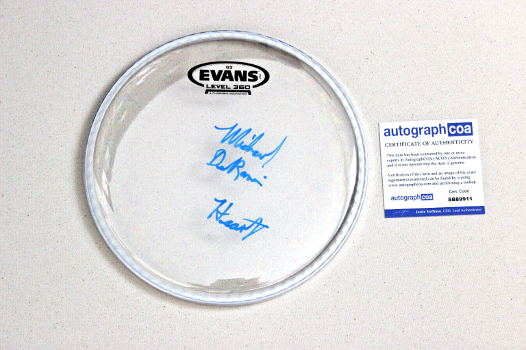 Michael Derosier Heart Drummer Signed Drumhead COA Exact Proof Autographed STAR Michael Derosier Heart Drummer Signed Drumhead COA Exact Proof Autographed STAR