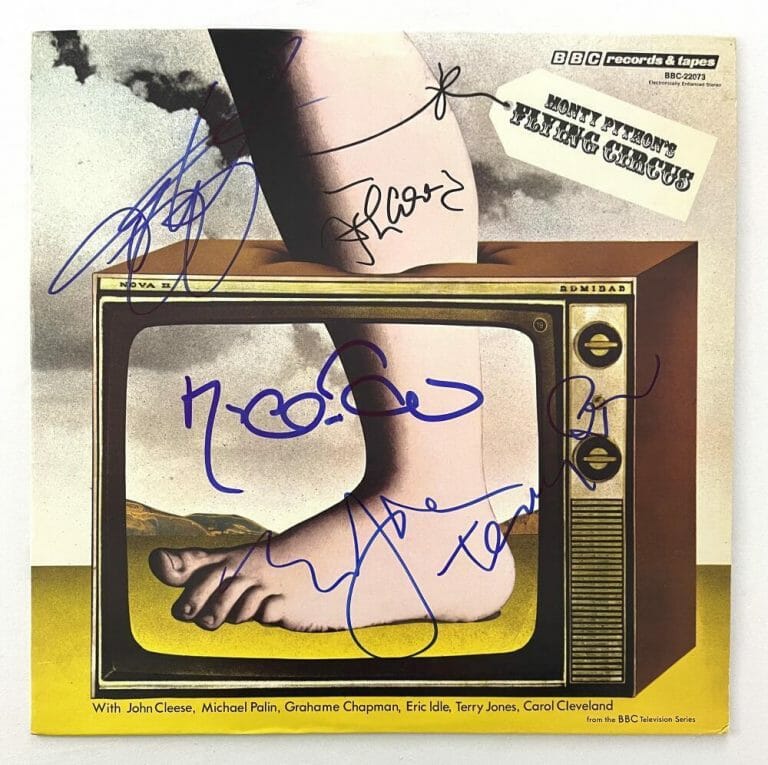 MONTY PYTHON X5 SIGNED AUTOGRAPH FLYING CIRCUS RECORD TERRY JONES +4 BECKETT COA
 COLLECTIBLE MEMORABILIA