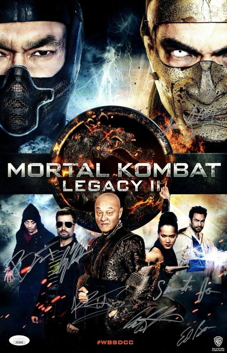 MORTAL KOMBAT LEGACY II CAST AUTOGRAPHED 11X17 POSTER 7 AUTOS VAN DIEN BOON JSA
 COLLECTIBLE MEMORABILIA