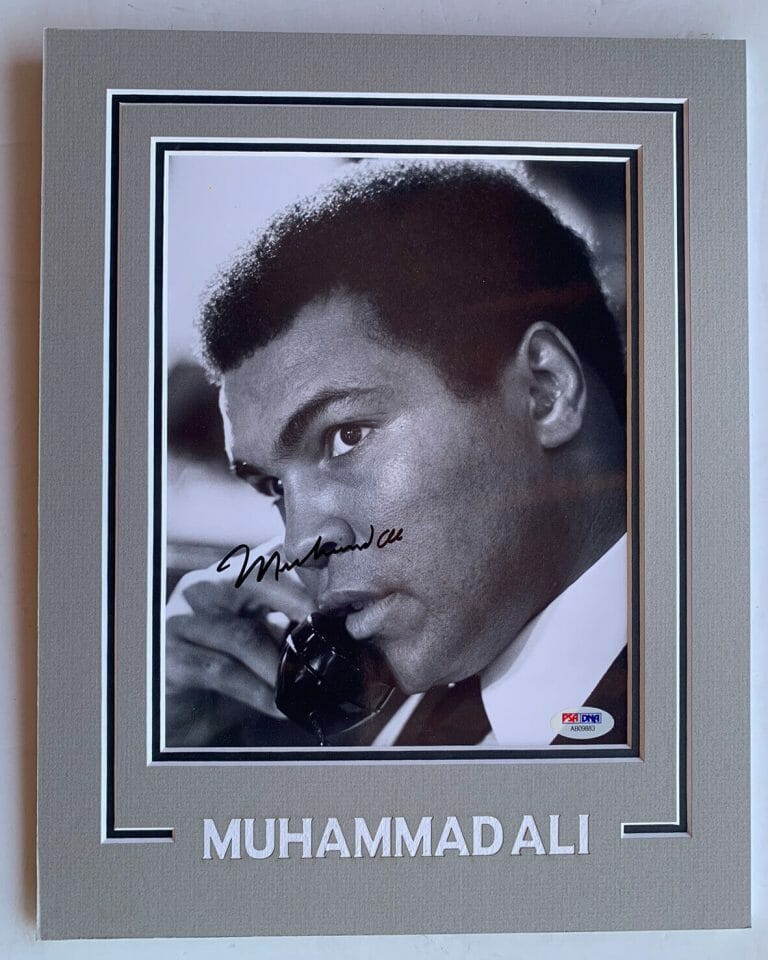 MUHAMMAD ALI VINTAGE SIGNED AUTOGRAPHED MATTED BOXING 8×10 PHOTO PSA CERTIFIED
 COLLECTIBLE MEMORABILIA