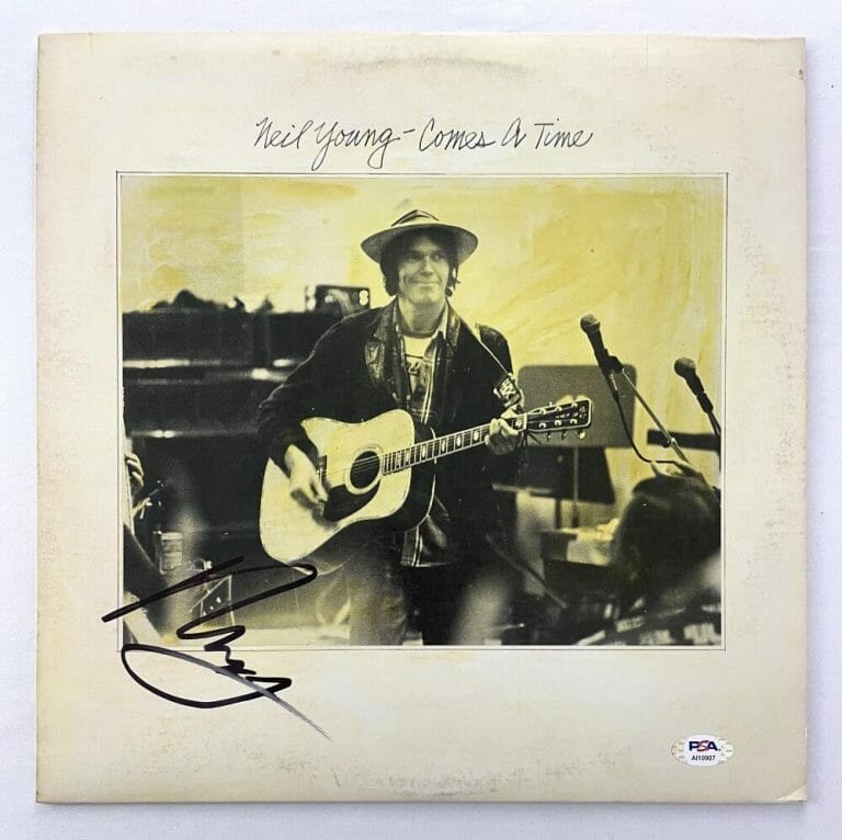 NEIL YOUNG SIGNED AUTOGRAPH ALBUM VINYL RECORD – COMES A TIME CSNY W/ PSA COA
 COLLECTIBLE MEMORABILIA