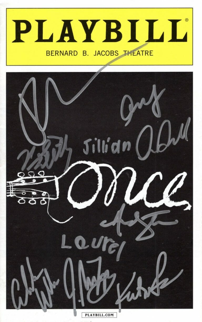 ONCE HAND SIGNED NY CITY PLAYBILL+COA SIGNED BY CAST+KRISTINA LENK
 COLLECTIBLE MEMORABILIA