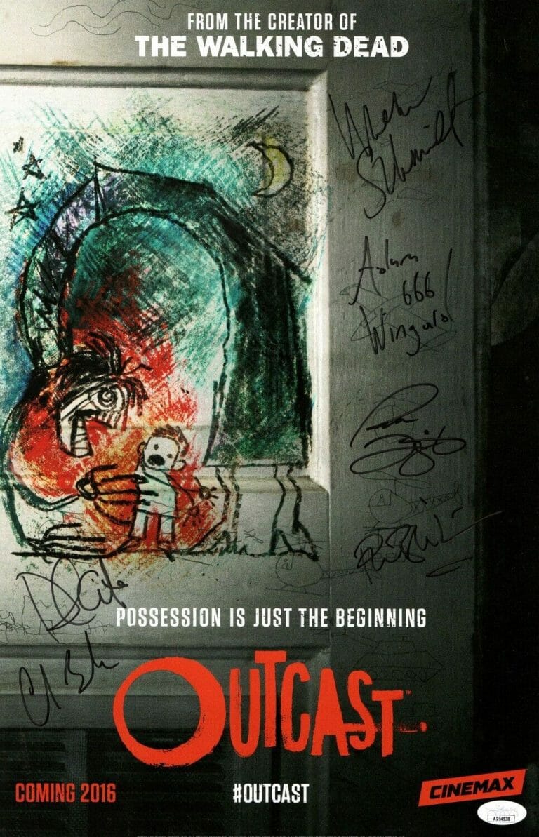 OUTCAST CAST SIGNED AUTOGRAPHED 11X17 POSTER 6 AUTOS FUGIT GLENISTER SCHMIDT JSA
 COLLECTIBLE MEMORABILIA