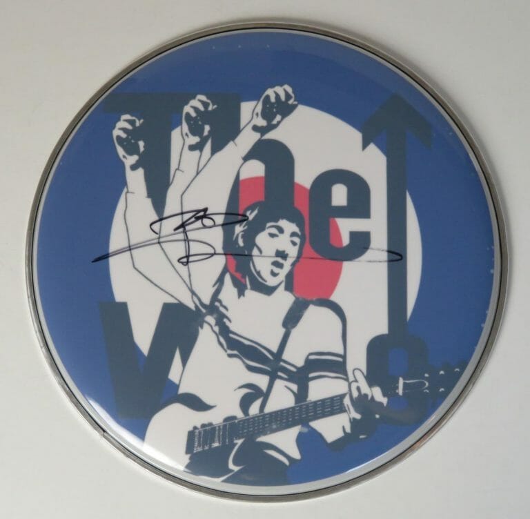 PETE TOWNSHEND THE WHO SIGNED AUTOGRAPH AUTO 12″ DRUMHEAD DRUM HEAD JSA
 COLLECTIBLE MEMORABILIA