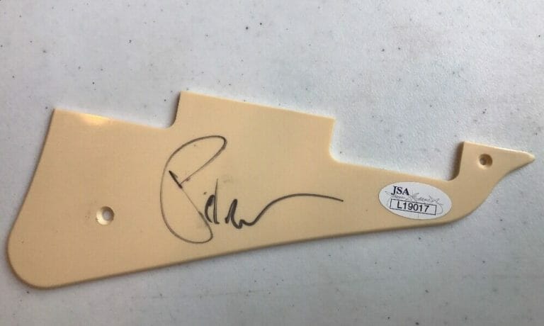 PETE WENTZ SIGNED AUTOGRAPHED PICKGUARD FALL OUT BOY JSA COA
 COLLECTIBLE MEMORABILIA