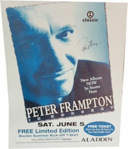 PETER FRAMPTON HAND SIGNED AUTOGRAPHED 22×28 POSTER FROM VH1 CLASSIC JSA
 COLLECTIBLE MEMORABILIA