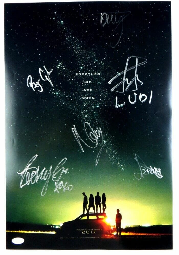 POWER RANGERS MOVIE CAST SIGNED AUTOGRAPHED 13X20 POSTER SIGNED BY 6 JSA XX76181
 COLLECTIBLE MEMORABILIA