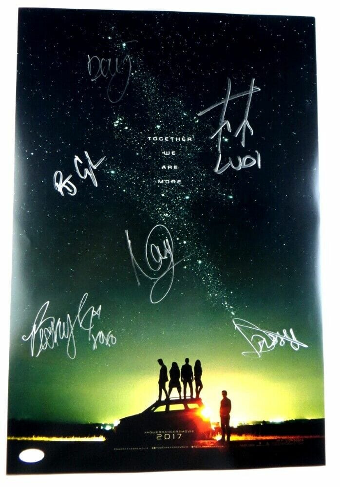 POWER RANGERS MOVIE CAST SIGNED AUTOGRAPHED 13X20 POSTER SIGNED BY 6 JSA XX76182
 COLLECTIBLE MEMORABILIA