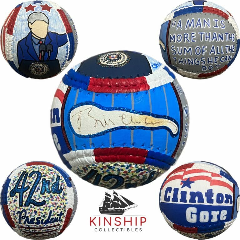 PRESIDENT BILL CLINTON SIGNED BASEBALL JSA LOA HAND PAINTED CARTER-X AUTO Y18
 COLLECTIBLE MEMORABILIA