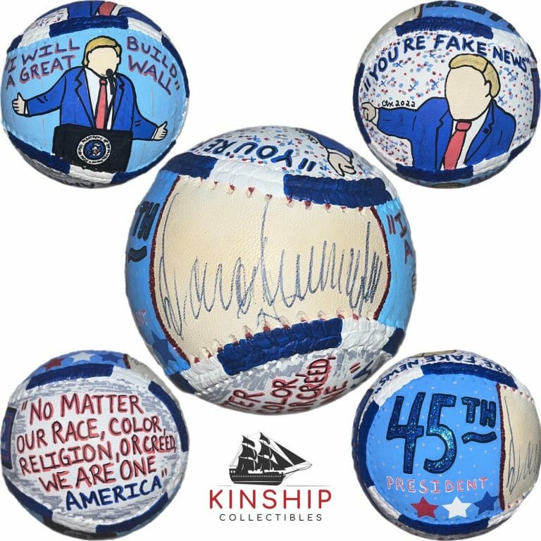 PRESIDENT DONALD TRUMP SIGNED BASEBALL JSA LOA HAND PAINTED CARTER X AUTO Y53
 COLLECTIBLE MEMORABILIA