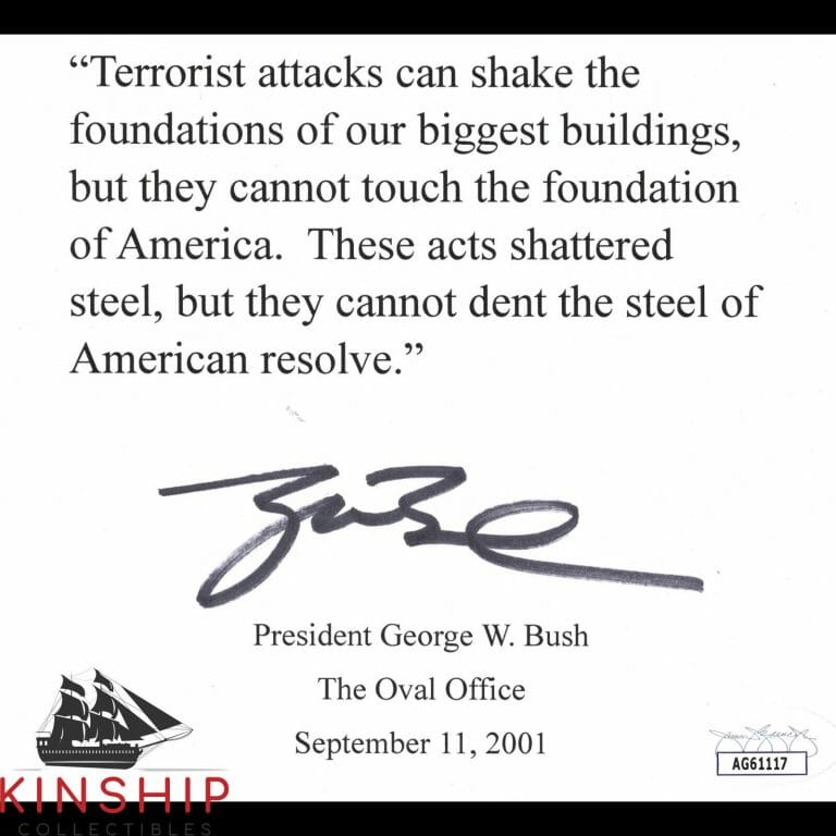 PRESIDENT GEORGE W BUSH SIGNED 9/11 ATTACK TYPESCRIPT JSA COA CUSTOM AUTO Z1102
 COLLECTIBLE MEMORABILIA
