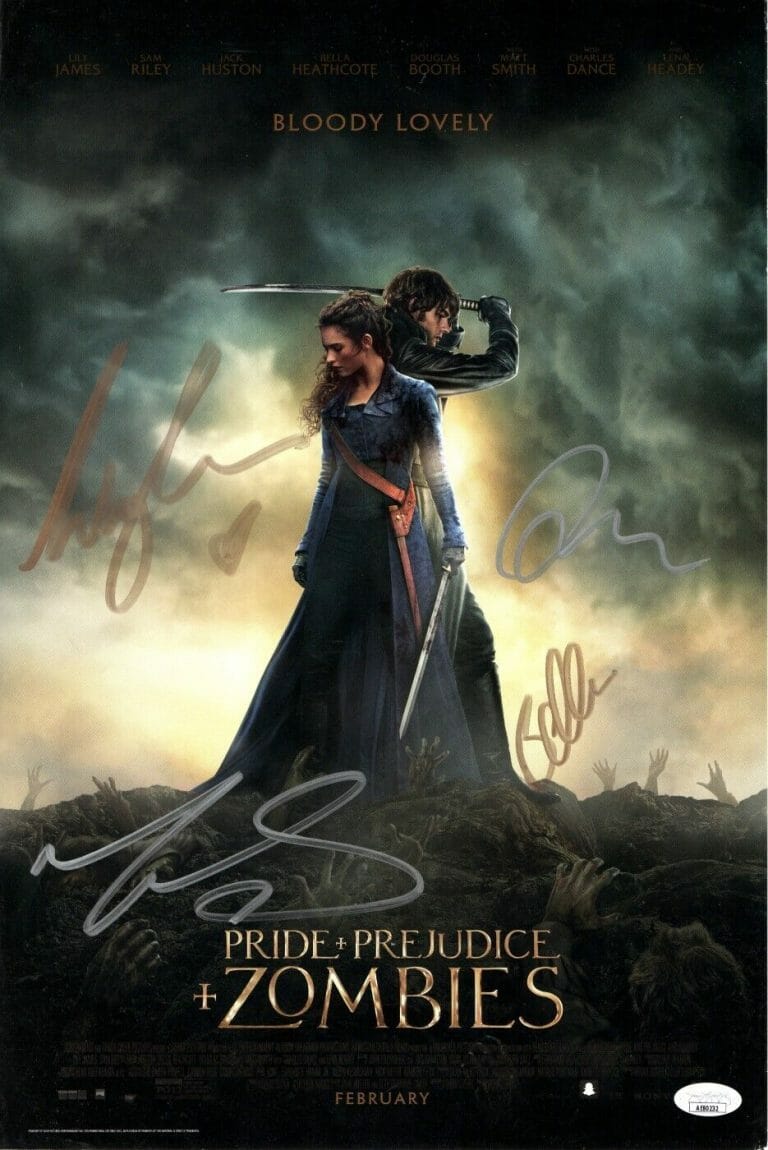 PRIDE + PREJUDICE + ZOMBIES AUTOGRAPHED 11X17 POSTER SMITH JAMES JSA AE80232
 COLLECTIBLE MEMORABILIA