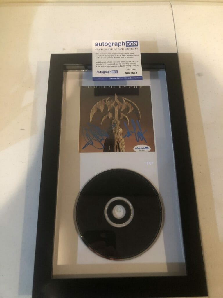 QUEENSRYCHE SIGNED AUTOGRAPH FRAMED CD DISPLAY PROMISED LAND ACOA WILTON JACSKON
 COLLECTIBLE MEMORABILIA
