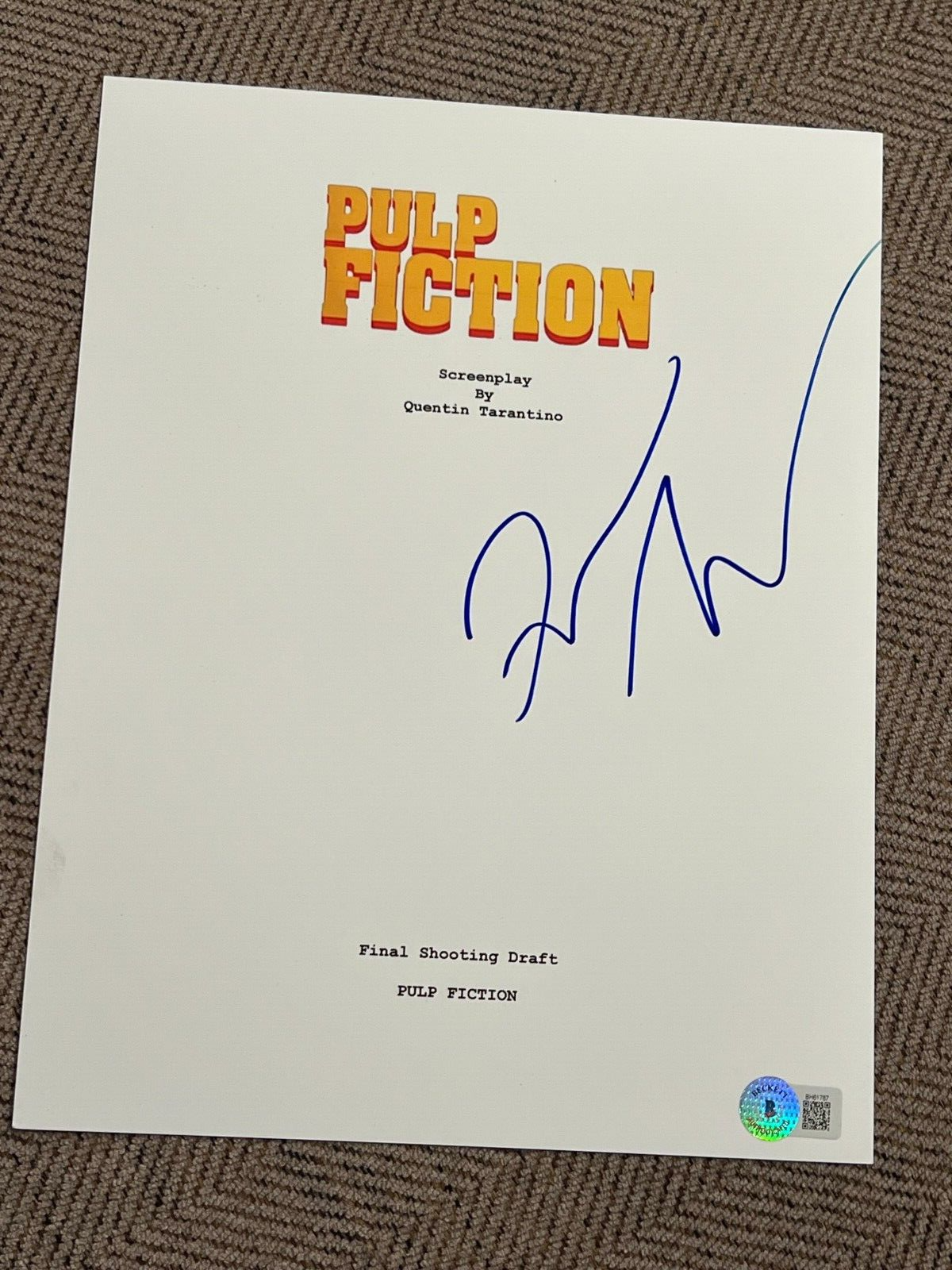 Quentin Tarantino Signed Autograph Movie Script Pulp Fiction Coa Auto D Opens In A New Window Or 