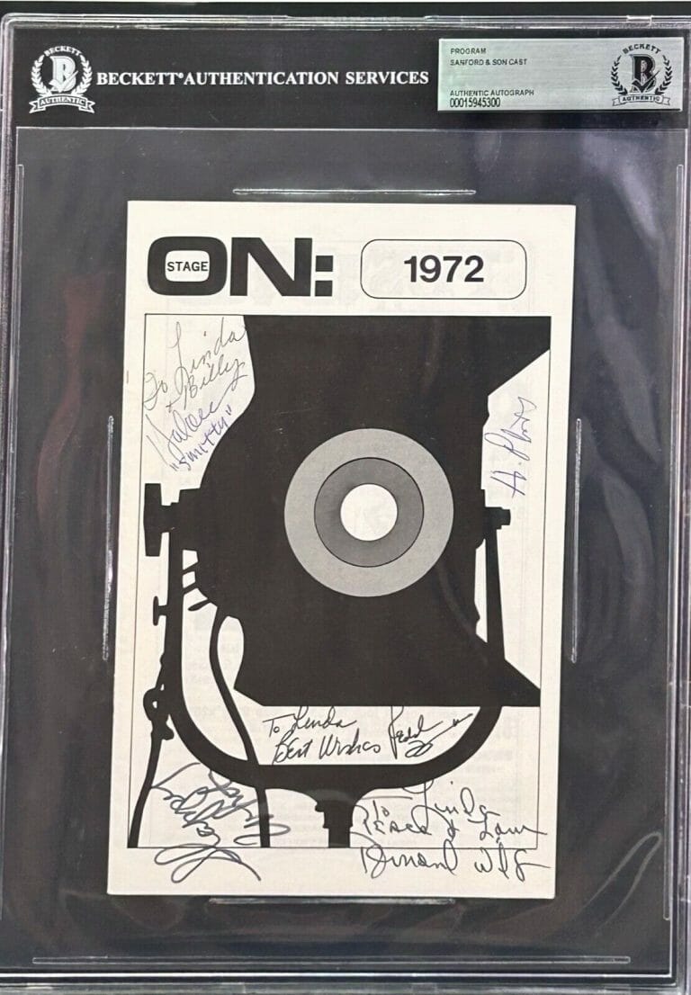 REDD FOXX WILSON PLATT WILLIAMS WHITE SIGNED PROGRAM SLABBED BAS SANFORD AND SON
 COLLECTIBLE MEMORABILIA