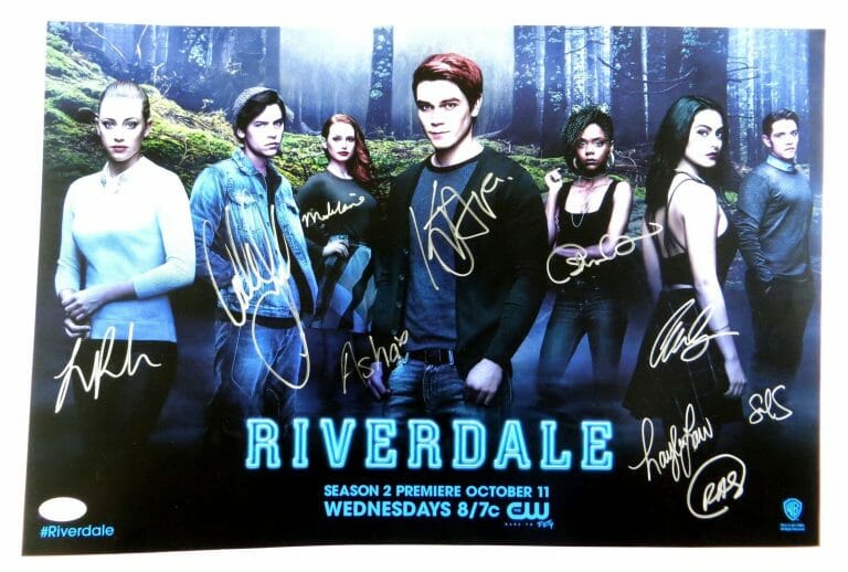 RIVERDALE CAST SIGNED 12X18 POSTER 10 AUTOS APA REINHART SPROUSE JSA XX29856
 COLLECTIBLE MEMORABILIA