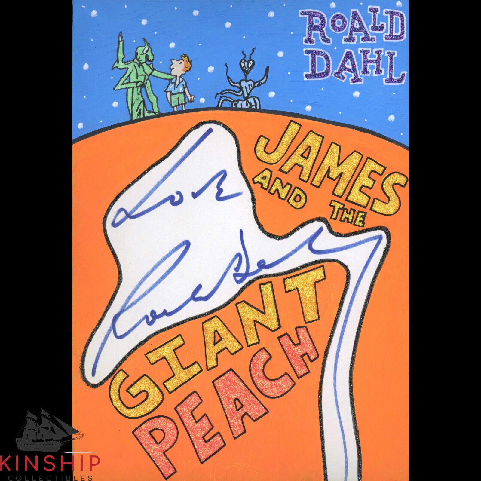 Roald Dahl signed Cut JSA LOA Carter X Custom Art James and the Giant Peach Y120
