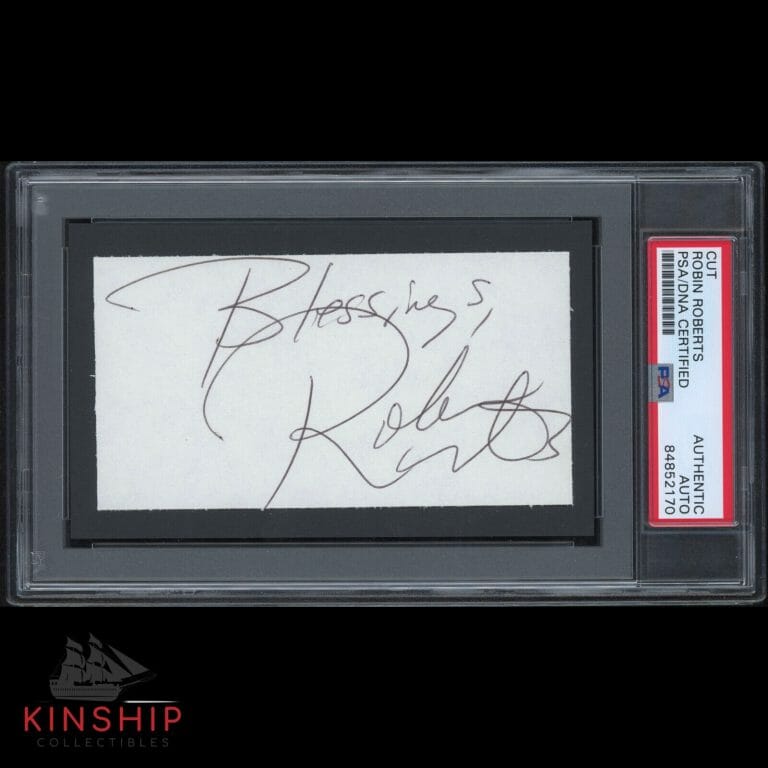 ROBIN ROBERTS SIGNED 3×5 CUT PSA DNA SLABBED GOOD MORNING AMERICA AUTO C1639
 COLLECTIBLE MEMORABILIA