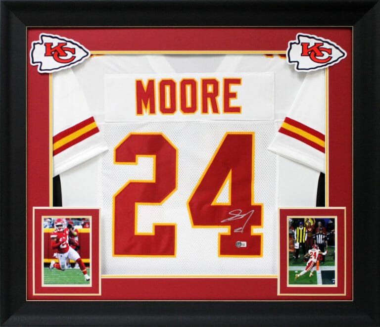 SKYY MOORE AUTHENTIC SIGNED WHITE PRO STYLE FRAMED JERSEY AUTOGRAPHED BAS WIT
 COLLECTIBLE MEMORABILIA