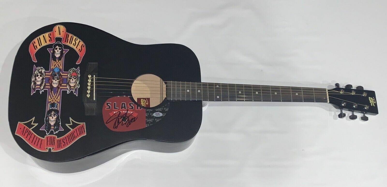 SLASH SIGNED GUNS N ROSES APPETITE FOR DESTRUCTION ACOUSTIC GUITAR PSA ...