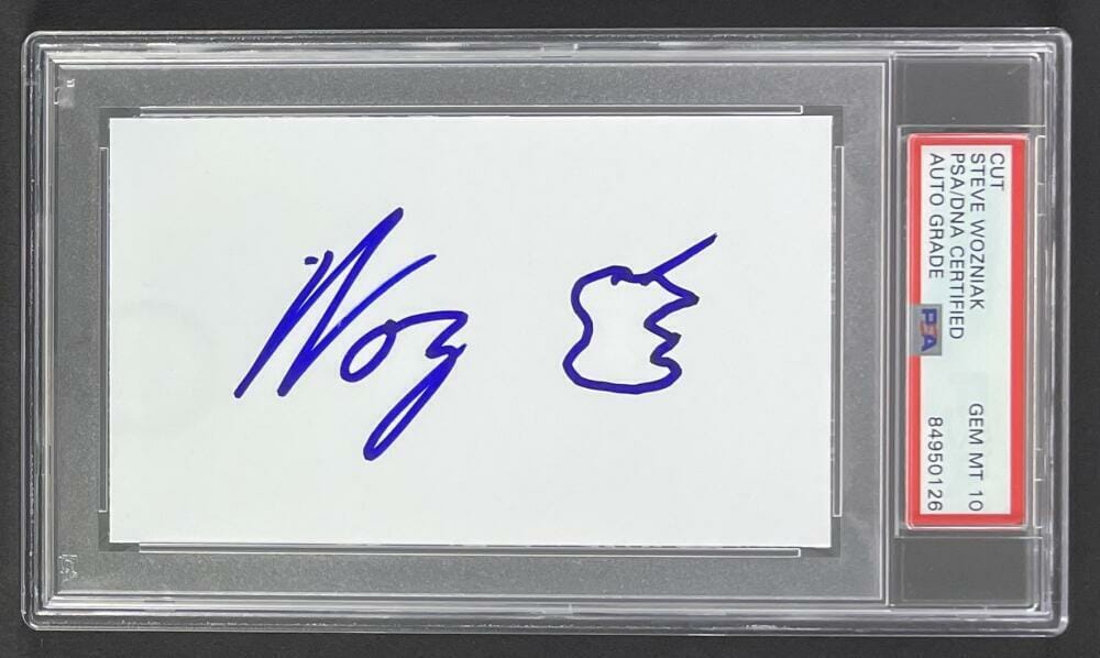 Steve Wozniak Woz Signed Autograph 3x5 Apple Sketch Slabbed