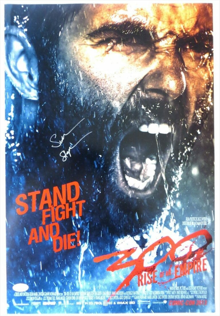 SULLIVAN STAPLETON AUTOGRAPHED 13X20 POSTER 300 RISE OF AN EMPIRE JSA AD55879
 COLLECTIBLE MEMORABILIA