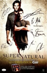 SUPERNATURAL CAST AUTOGRAPHED 11X17 POSTER 7 AUTOS ACKLES PADALECKI JSA XX29815
 COLLECTIBLE MEMORABILIA