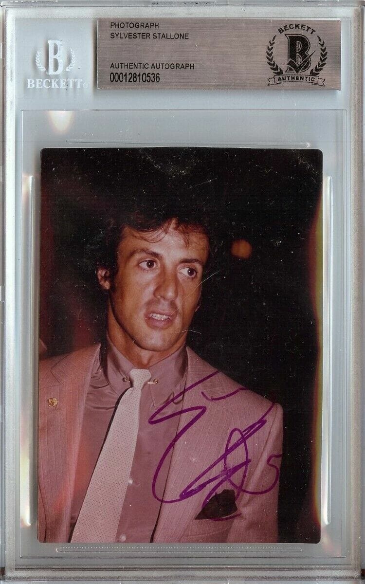 SYLVESTER STALLONE SIGNED AUTOGRAPHED 3.5X5 PHOTO VINTAGE ROCKY ACTOR BECKETT
 COLLECTIBLE MEMORABILIA