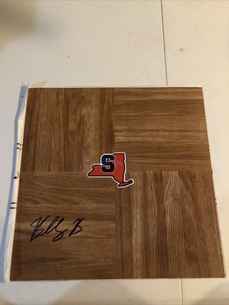 SYRACUSE ORANGE- BUDDY BOEHEIM SIGNED AUTOGRAPH 12×12 FLOORBOARD COA
 COLLECTIBLE MEMORABILIA