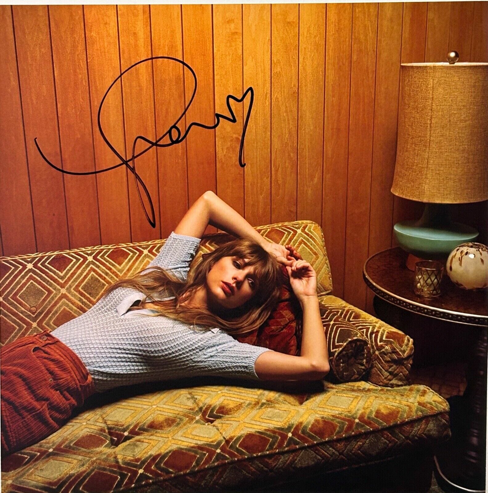 TAYLOR SWIFT Signed Autograph Vinyl Album Insert "Midnights" Moonstone ...