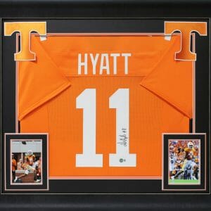 Tennessee Jalin Hyatt Authentic Signed Orange Pro Style Framed Jersey BAS Wit
