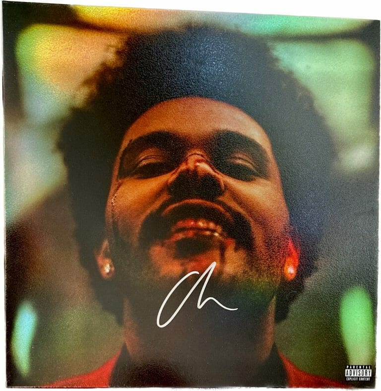 THE WEEKND SIGNED AUTOGRAPH AFTER HOURS HOLOGRAPHIC VINYL RECORD ALBUM ACOA COA
 COLLECTIBLE MEMORABILIA