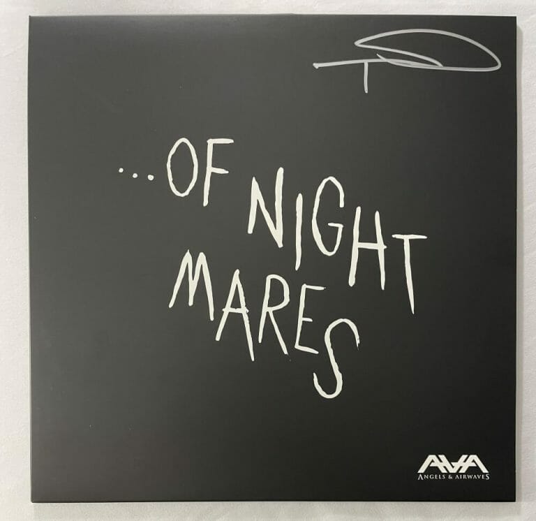 TOM DELONGE SIGNED AUTOGRAPH ALBUM VINYL RECORD – OF NIGHTMARES BLINK-182 W/ JSA
 COLLECTIBLE MEMORABILIA