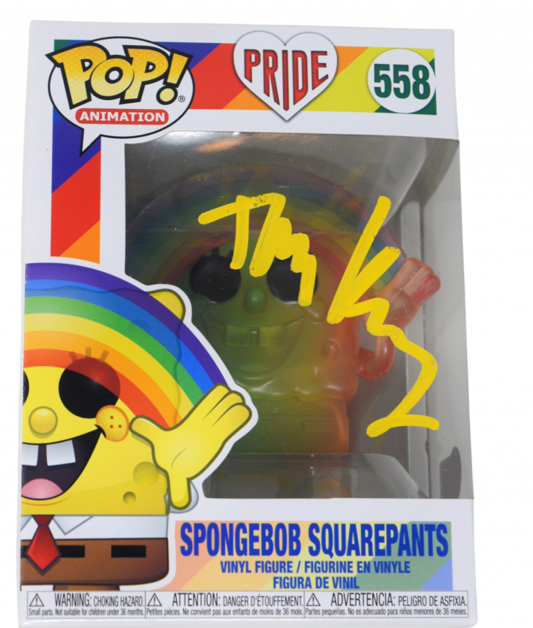 TOM KENNY SIGNED FUNKO POP SPONGEBOB SQUAREPANTS #558 AUTOGRAPH BECKETT COA
 COLLECTIBLE MEMORABILIA