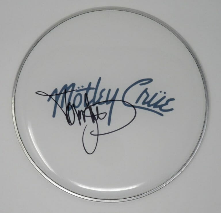 TOMMY LEE MOTLEY CRUE SIGNED AUTOGRAPH AUTO 12″ DRUMHEAD DRUM HEAD JSA
 COLLECTIBLE MEMORABILIA