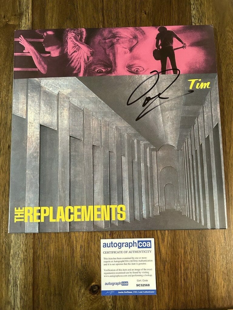 TOMMY STINSON ‘THE REPLACEMENTS’ SIGNED AUTOGRAPH VINYL ALBUM ‘TIM’ ACOA
 COLLECTIBLE MEMORABILIA