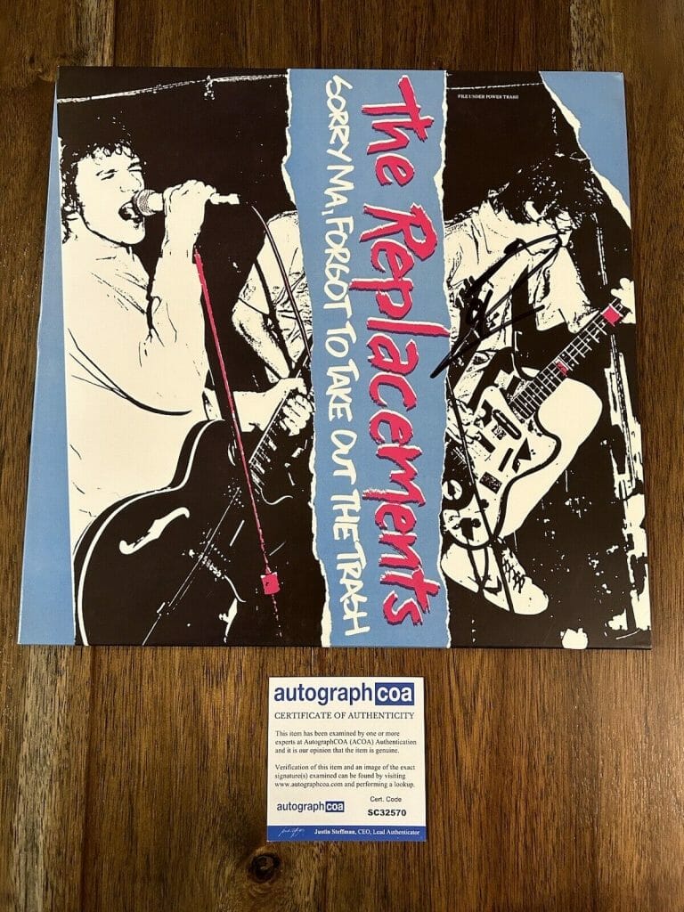 TOMMY STINSON ‘THE REPLACEMENTS’ SIGNED VINYL ‘SORRY MA, FORGOT TO TAKE’ ACOA
 COLLECTIBLE MEMORABILIA