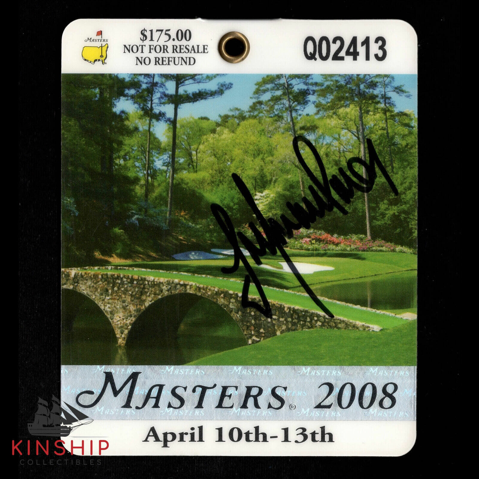 Trevor Immelman signed 2008 Masters Badge JSA COA Presidents Cup Auto Z1026
