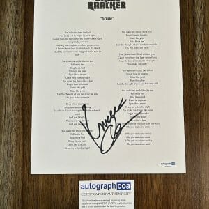 Uncle Kracker ‘Smile’ Signed Autograph Lyric Sheet ACOA
