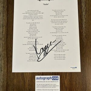 Uncle Kracker ‘Smile’ Signed Autograph Lyric Sheet ACOA
