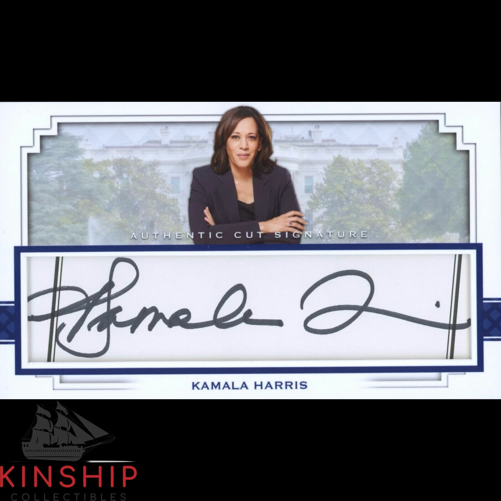 Vice President Kamala Harris signed 3x5 Custom Card Cut JSA AUTO