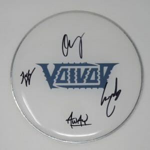 VOIVOD (Group Band) Signed Autograph Auto 12" Drumhead Drum Head by 4 JSA
