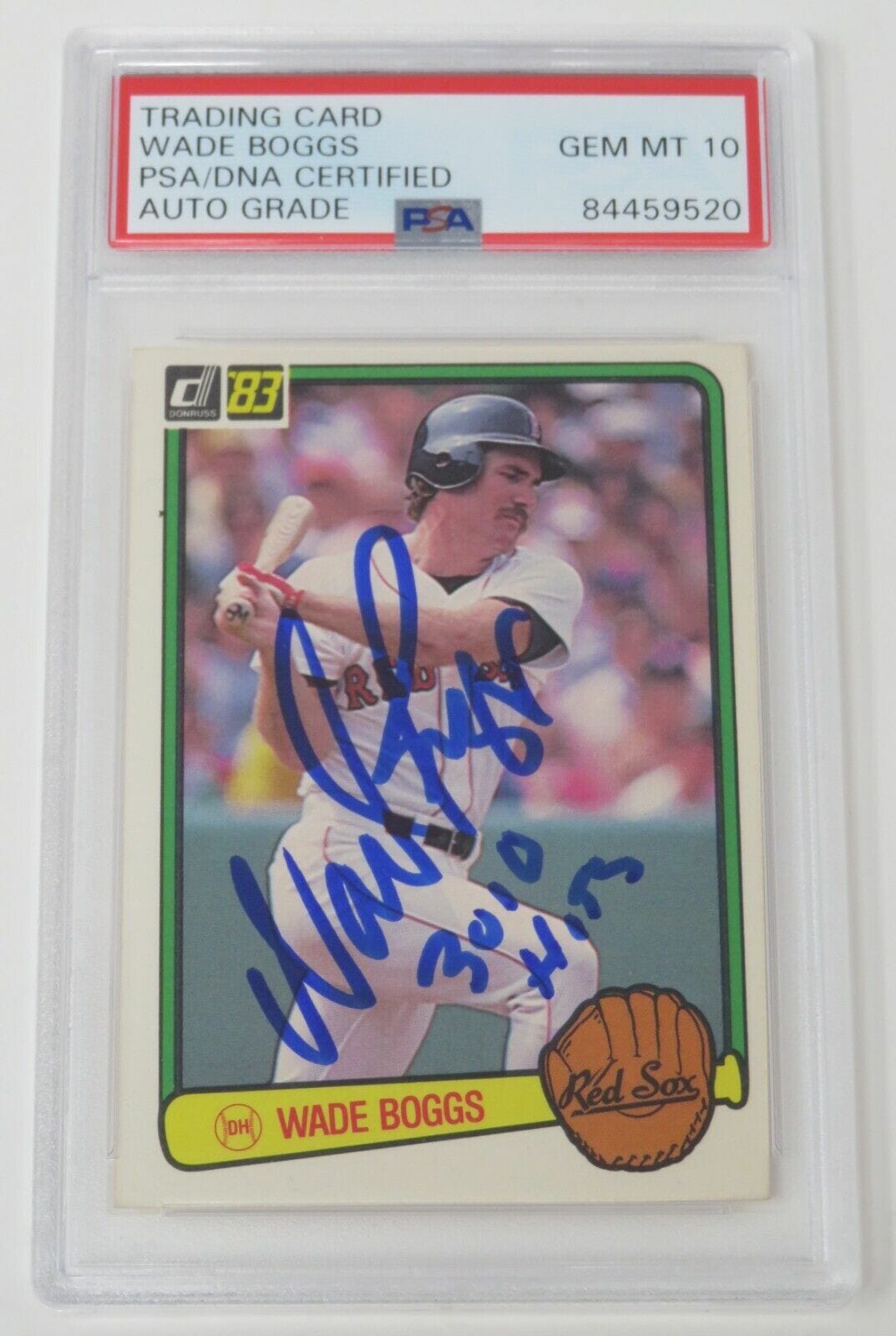 Wade Boggs HOF Signed Autograph 1983 Donruss RC Rookie Card 586 PSA 10 ...