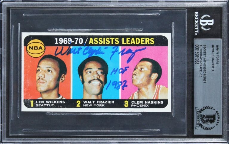 WALT ‘CLYDE’ FRAZIER HOF 1987 SIGNED 1970 TOPPS #6 LL CARD AUTO 10! BAS SLABBED
 COLLECTIBLE MEMORABILIA