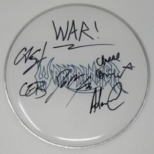 WARBRINGER (Group Band) Signed Autograph Auto 12" Drumhead Drum Head by 5 JSA
