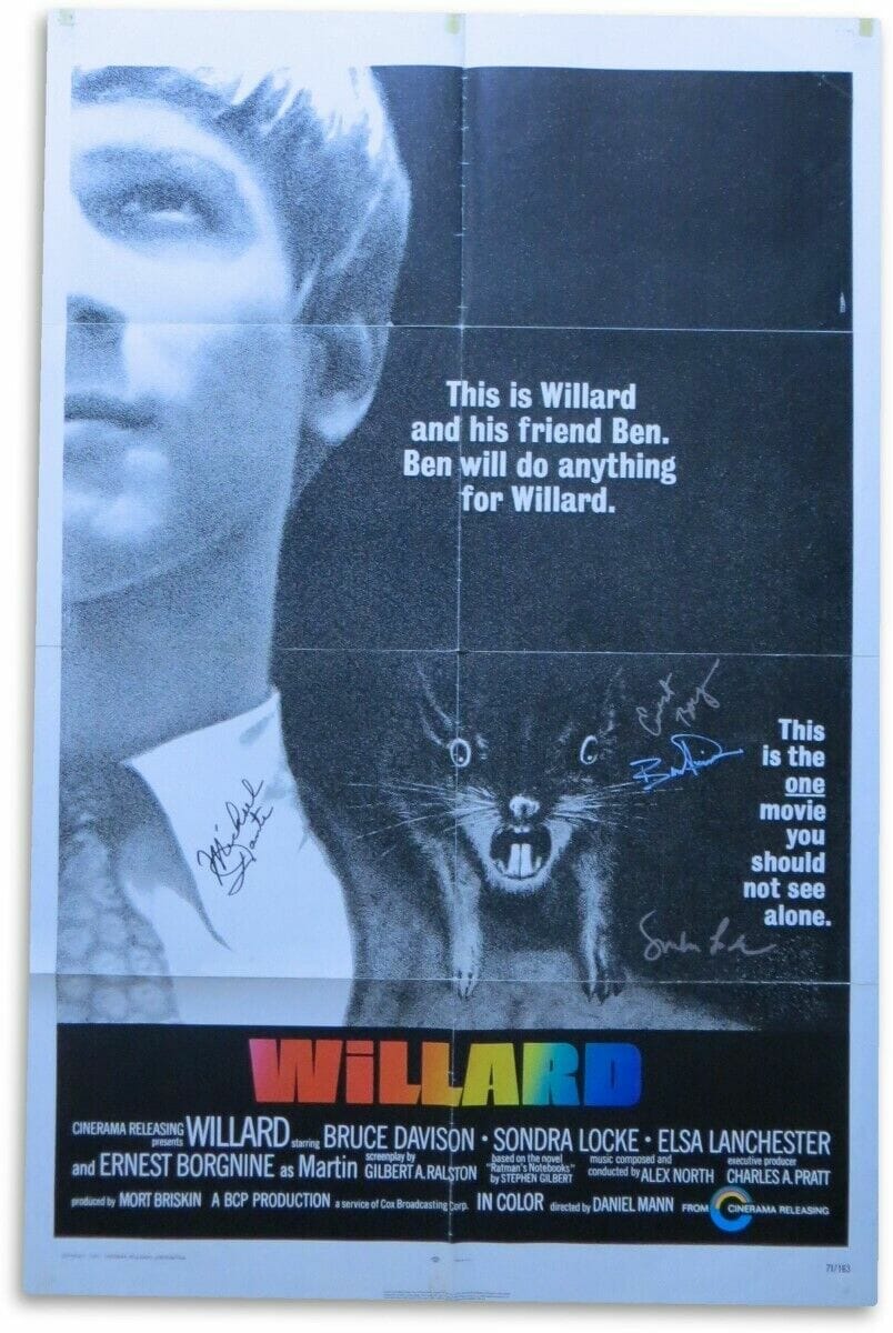 Willard Signed Autograph Full Size Movie Poster Dante Locke Borgnine ...