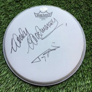 Woody Woodmansey & TONY VISCONTI Signed Autograph 8" Drum Head JSA COA
